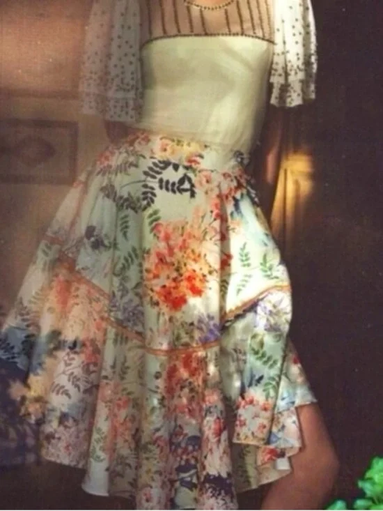 Anthropologie Size 8 Ranna Gill Floral A-Line Jardin Skirt in Multicolor Blooms - Picture 2 of 8